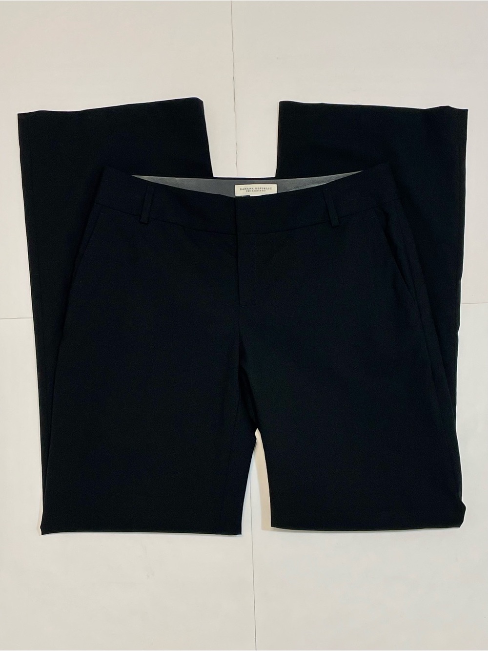 Banana Republic Black Martin Fit Wool Trousers Lined Size 8
